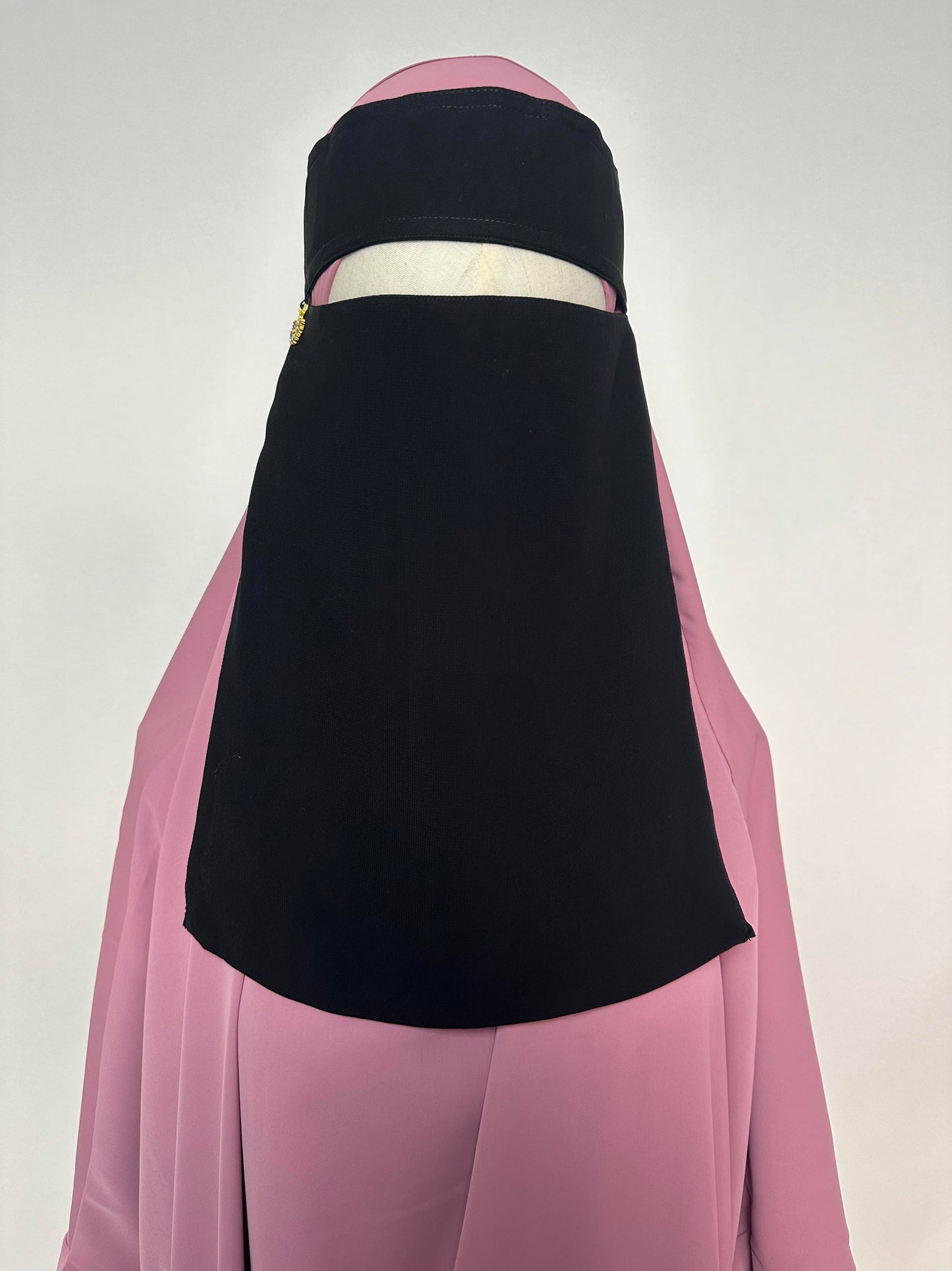 Bedoon Essm Pull-down One Layer Niqab - Black