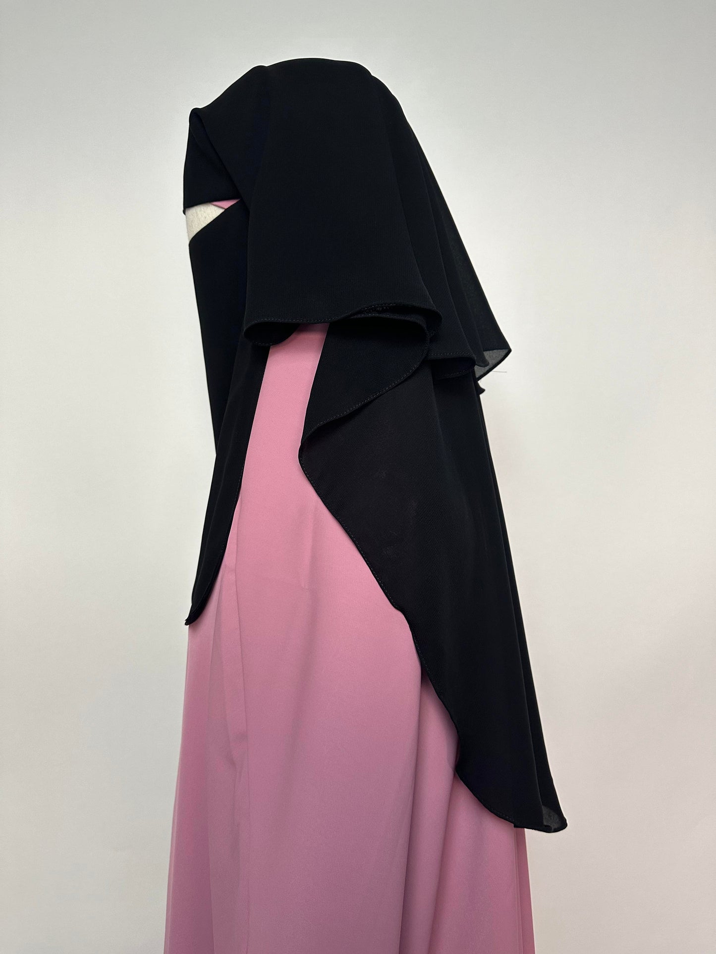 Bedoon Essm Three Layer Niqab - Black