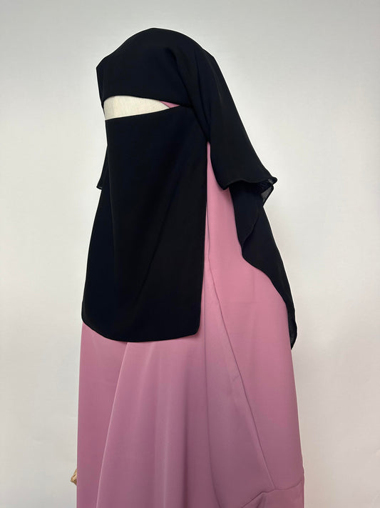 Bedoon Essm Three Layer Niqab - Black