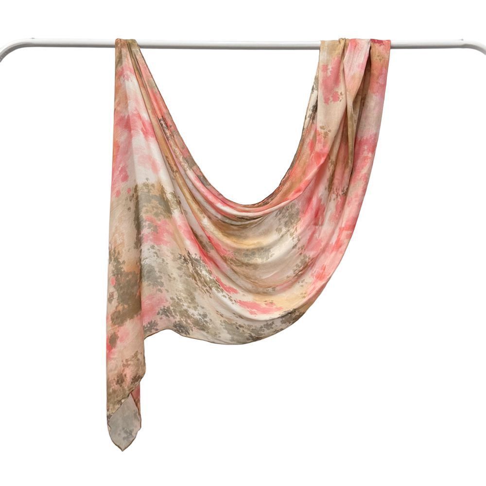 Printed Modal Hijab - Multi-peach