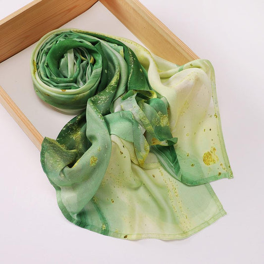 (Copy) Printed Modal Hijab - Green Marble