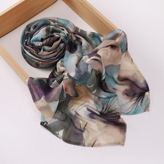 Printed Modal Hijab - Watercolor Floral