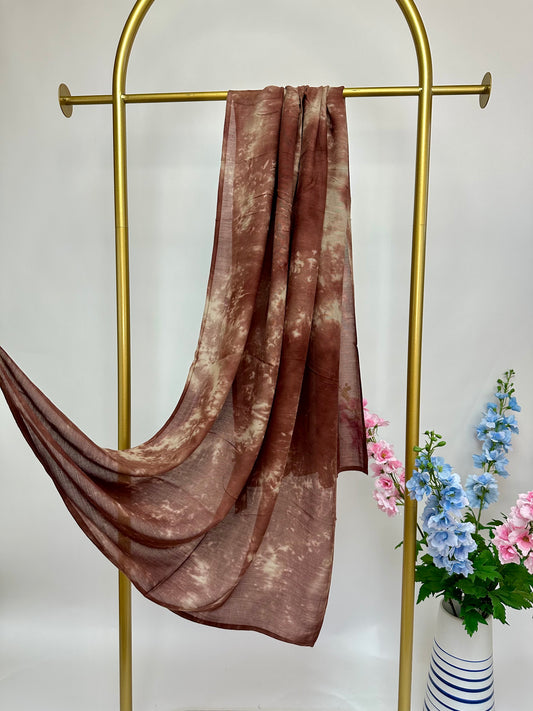 Tie Dye Maxi Modal Hijab - Choco