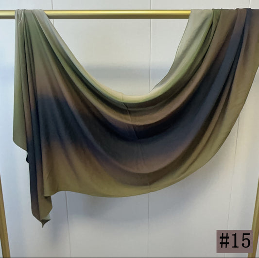 Printed Italian Cloud Cotton Hijab - Gradient Green