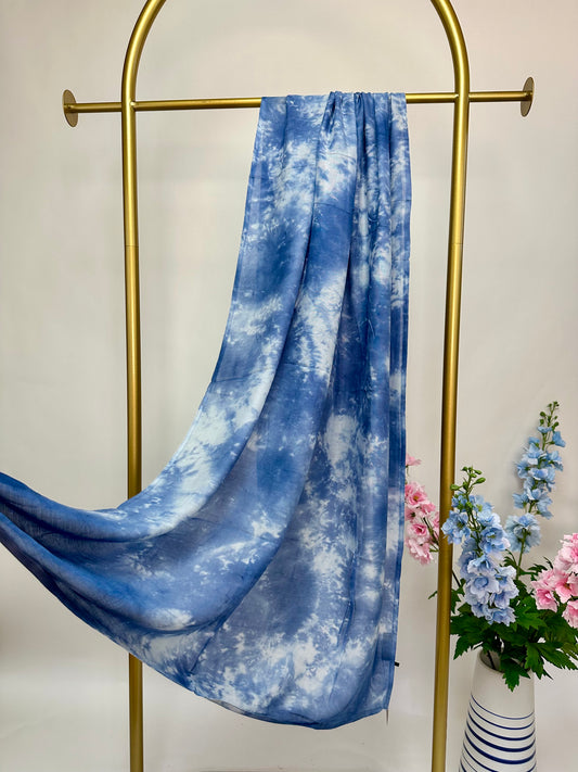 Tie Dye Maxi Modal Hijab - Blue