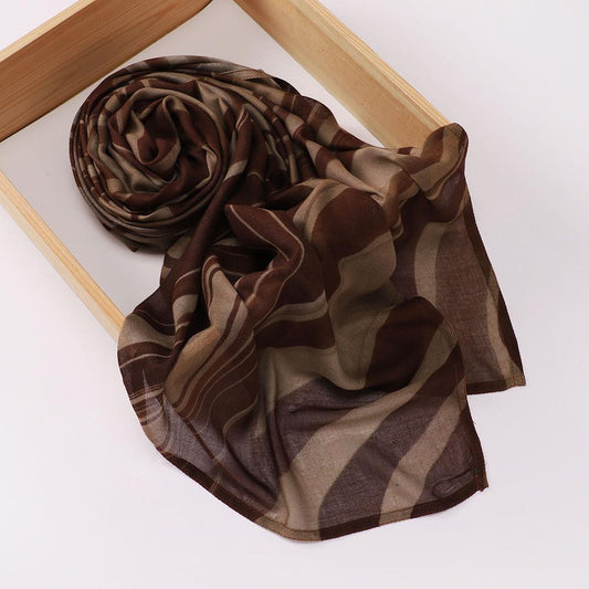 Printed Modal Hijab - Multi-choco