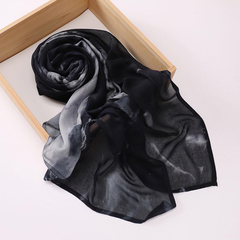 Printed Modal Hijab - Multi-black
