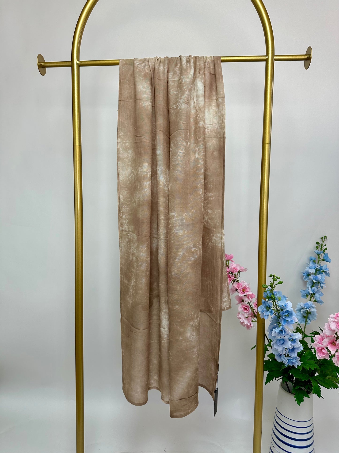 Tie Dye Maxi Modal Hijab - Latte