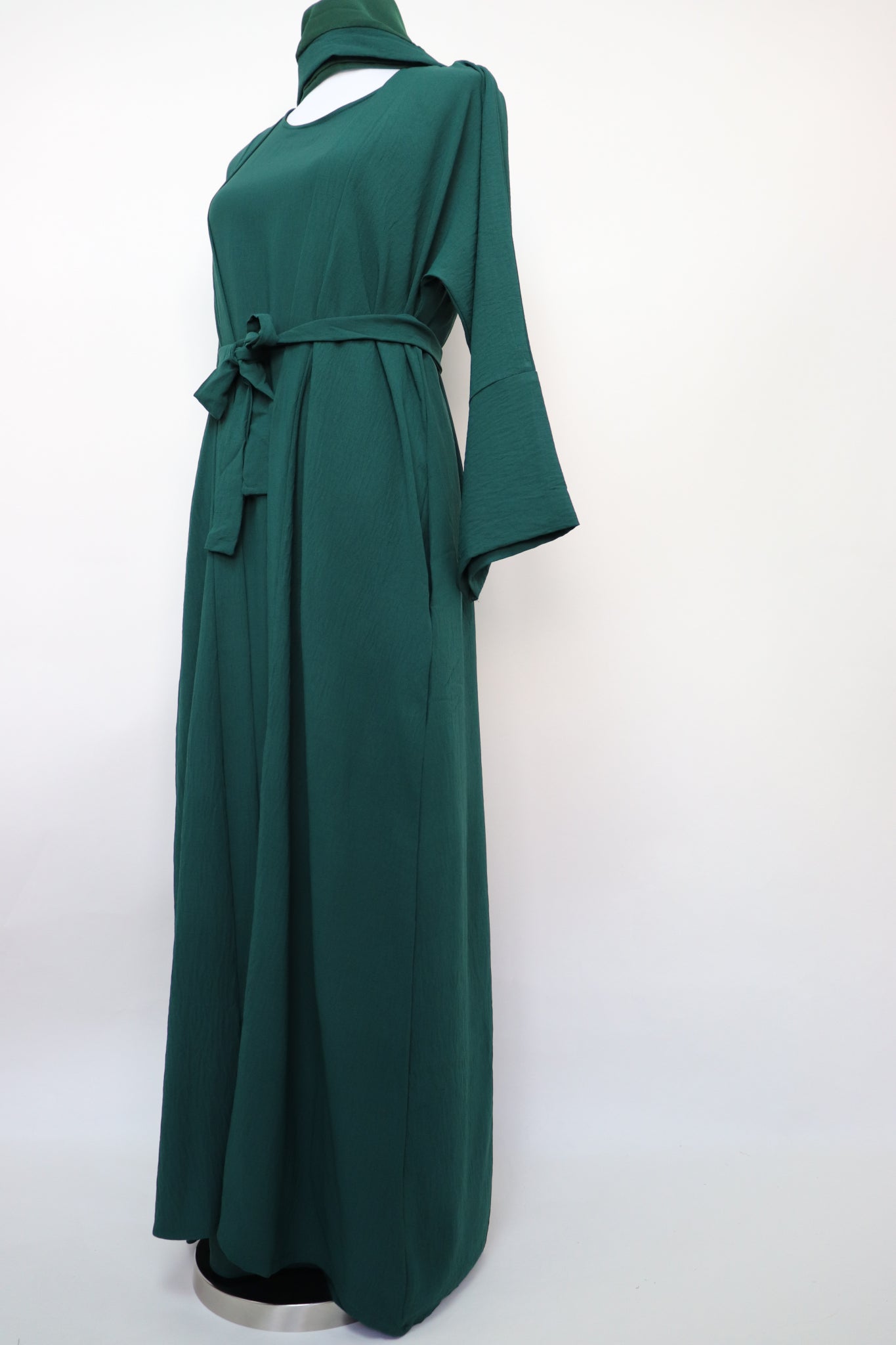 3 Piece Set Open Kimono Abaya - Emerald
