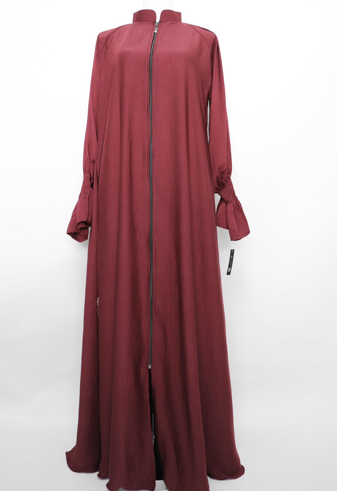 Full Zip Flare Umbrella Abaya - Maroon