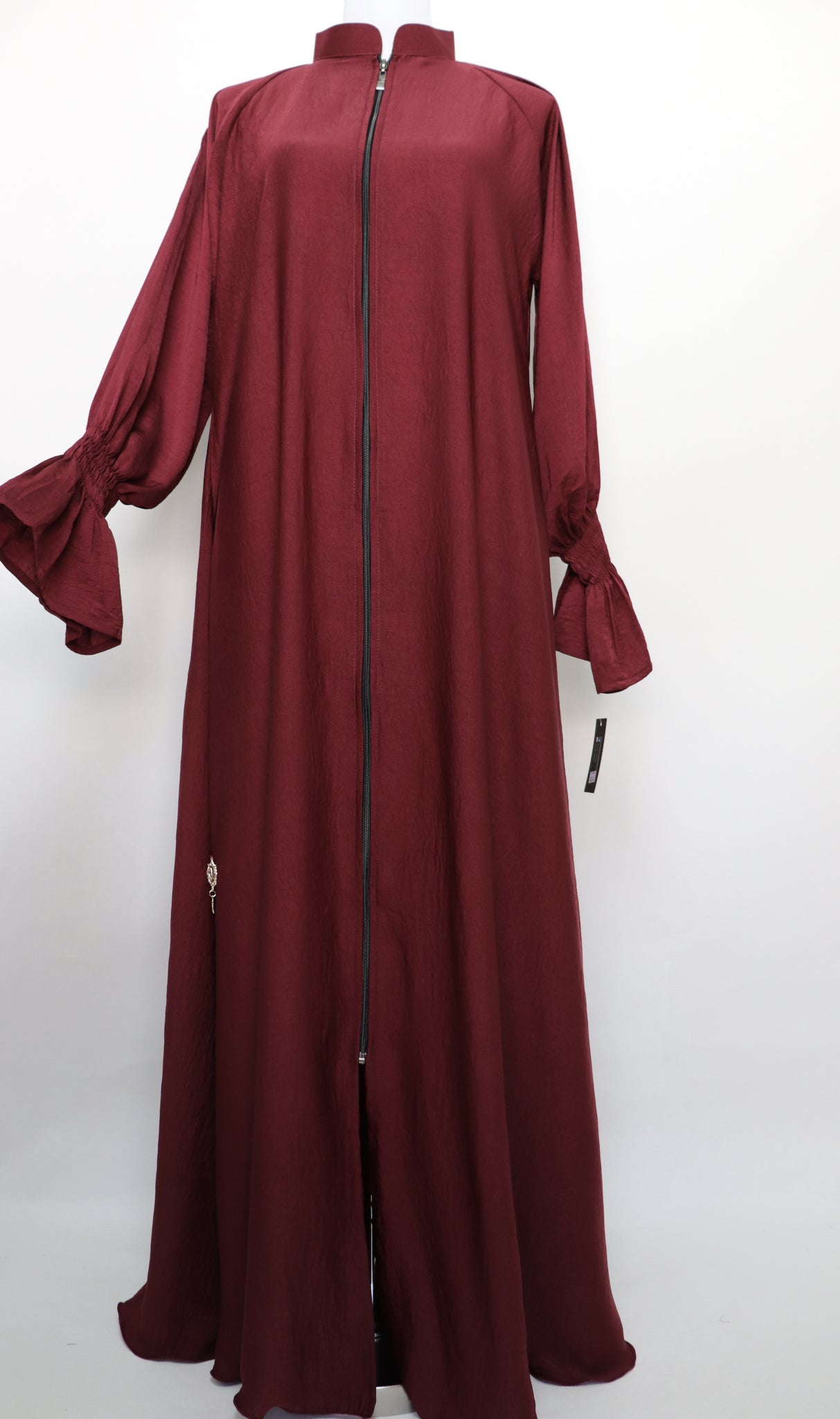 Full Zip Flare Umbrella Abaya - Maroon