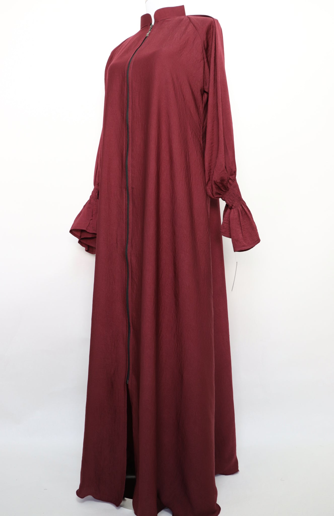 Full Zip Flare Umbrella Abaya - Maroon