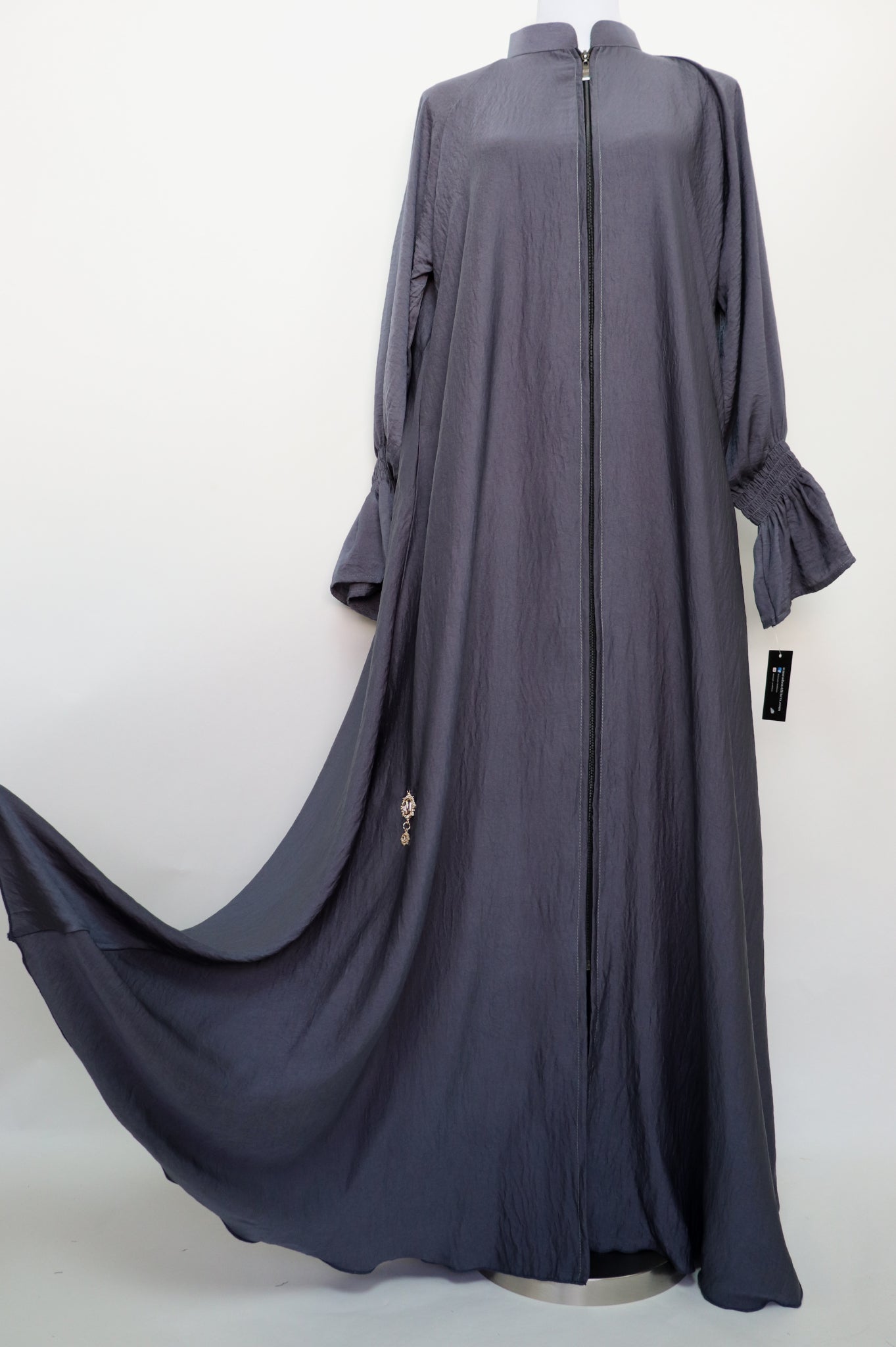Full Zip Flare Umbrella Abaya - Gray