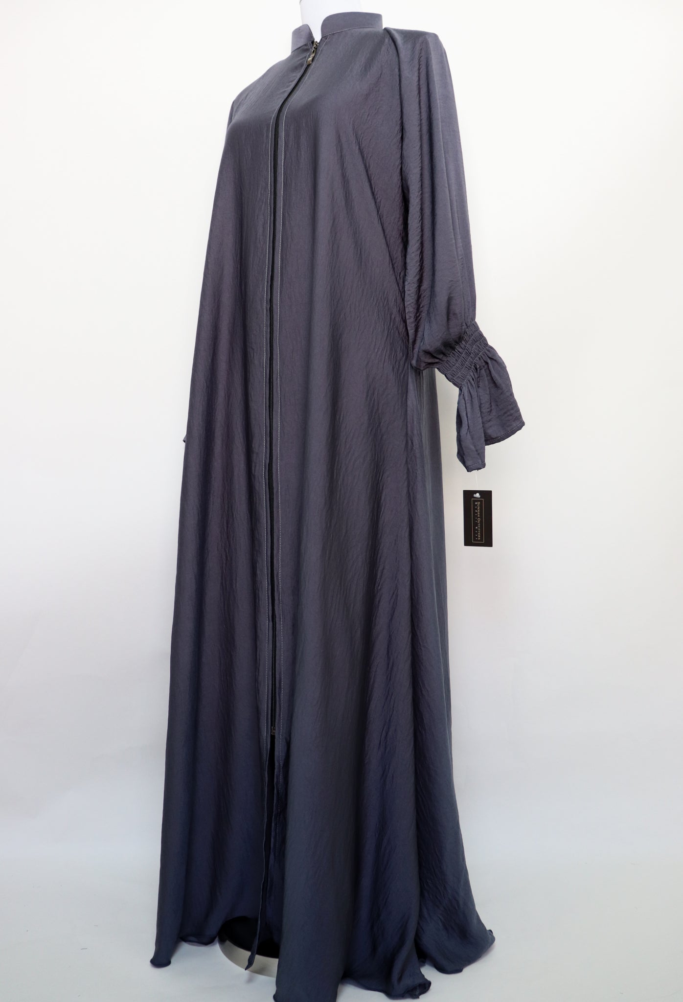 Full Zip Flare Umbrella Abaya - Gray