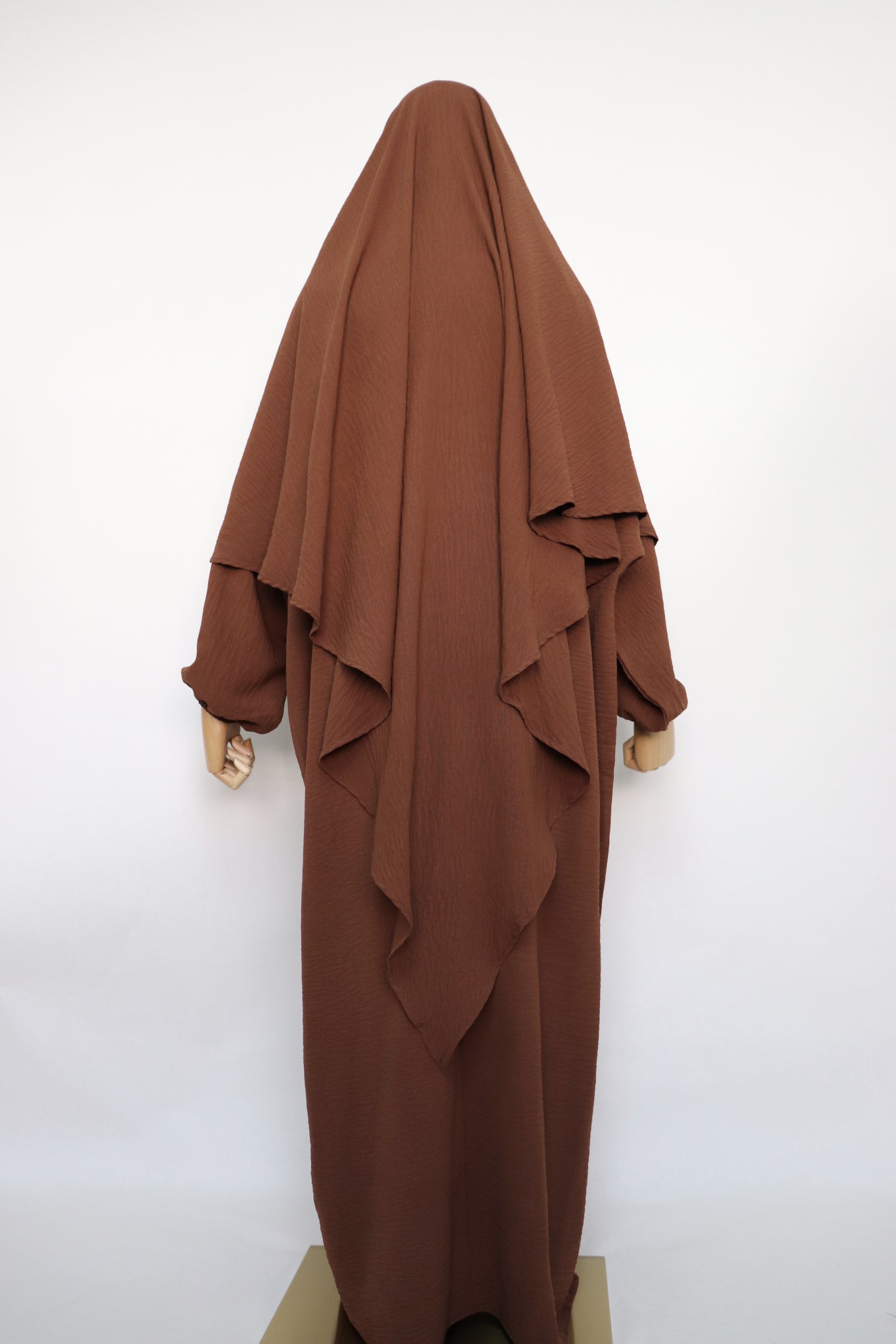 Semi Batwing Abaya and Diamond Khimar Set - Copper