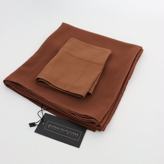 Premium Chiffon Hijab and Undercap Set - Copper