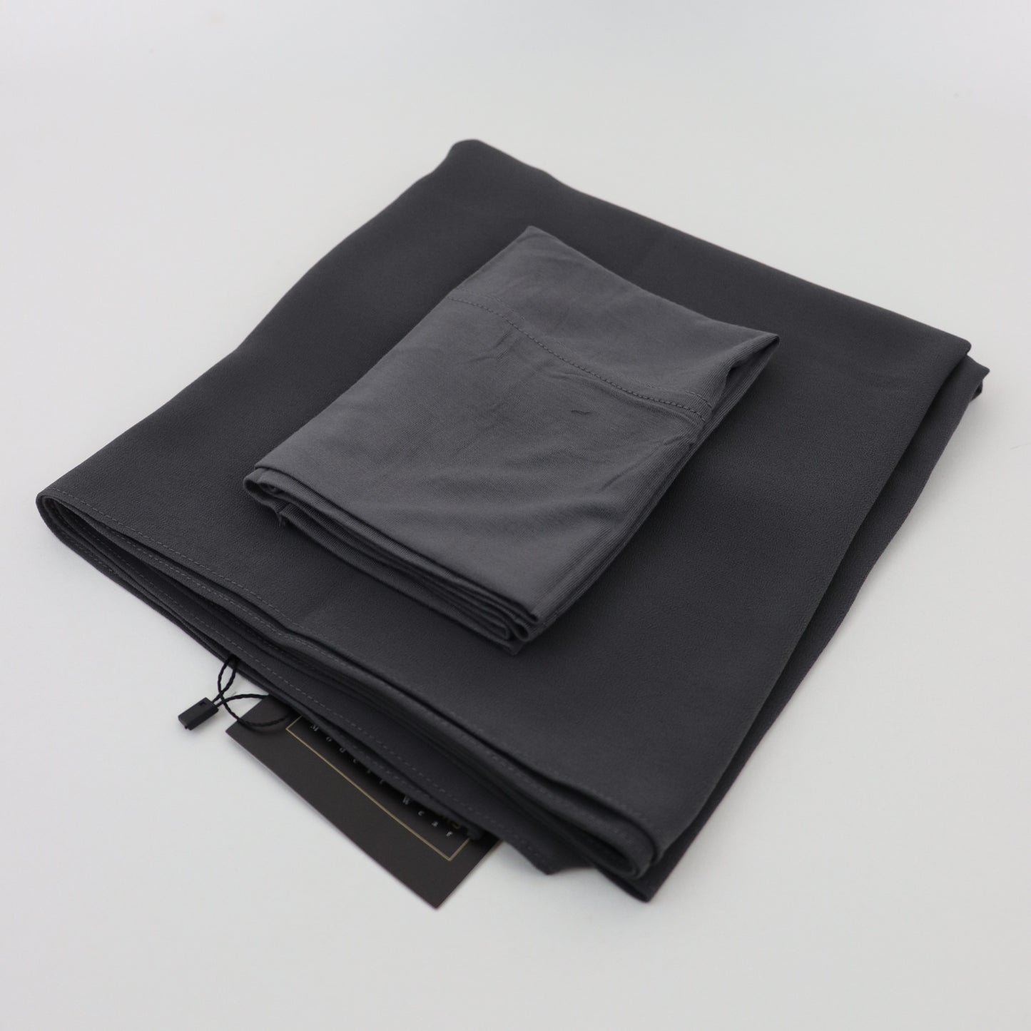 Premium Chiffon Hijab and Undercap Set - Charcoal