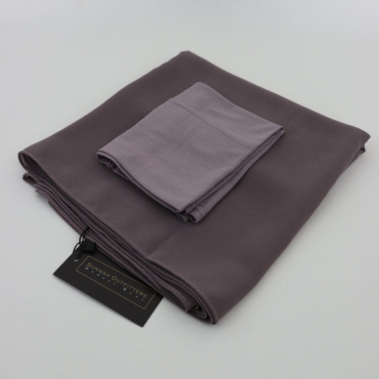 Premium Chiffon Hijab and Undercap Set - Greyish Mauve