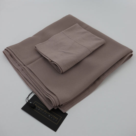 Premium Chiffon Hijab and Undercap Set - Taupe
