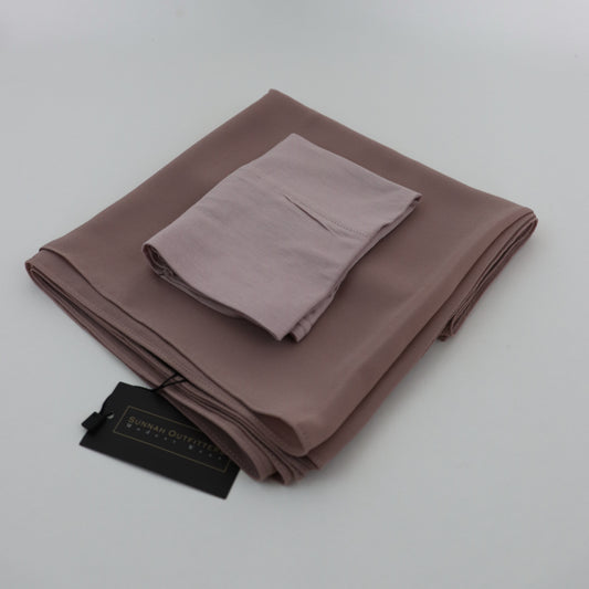Premium Chiffon Hijab and Undercap Set - Pale Mauve