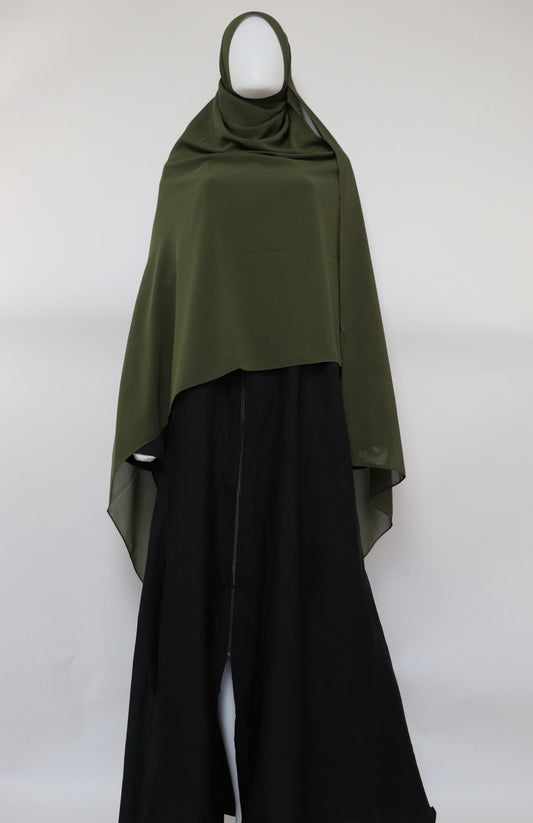 XL Premium Chiffon Hijab - Deep Olive