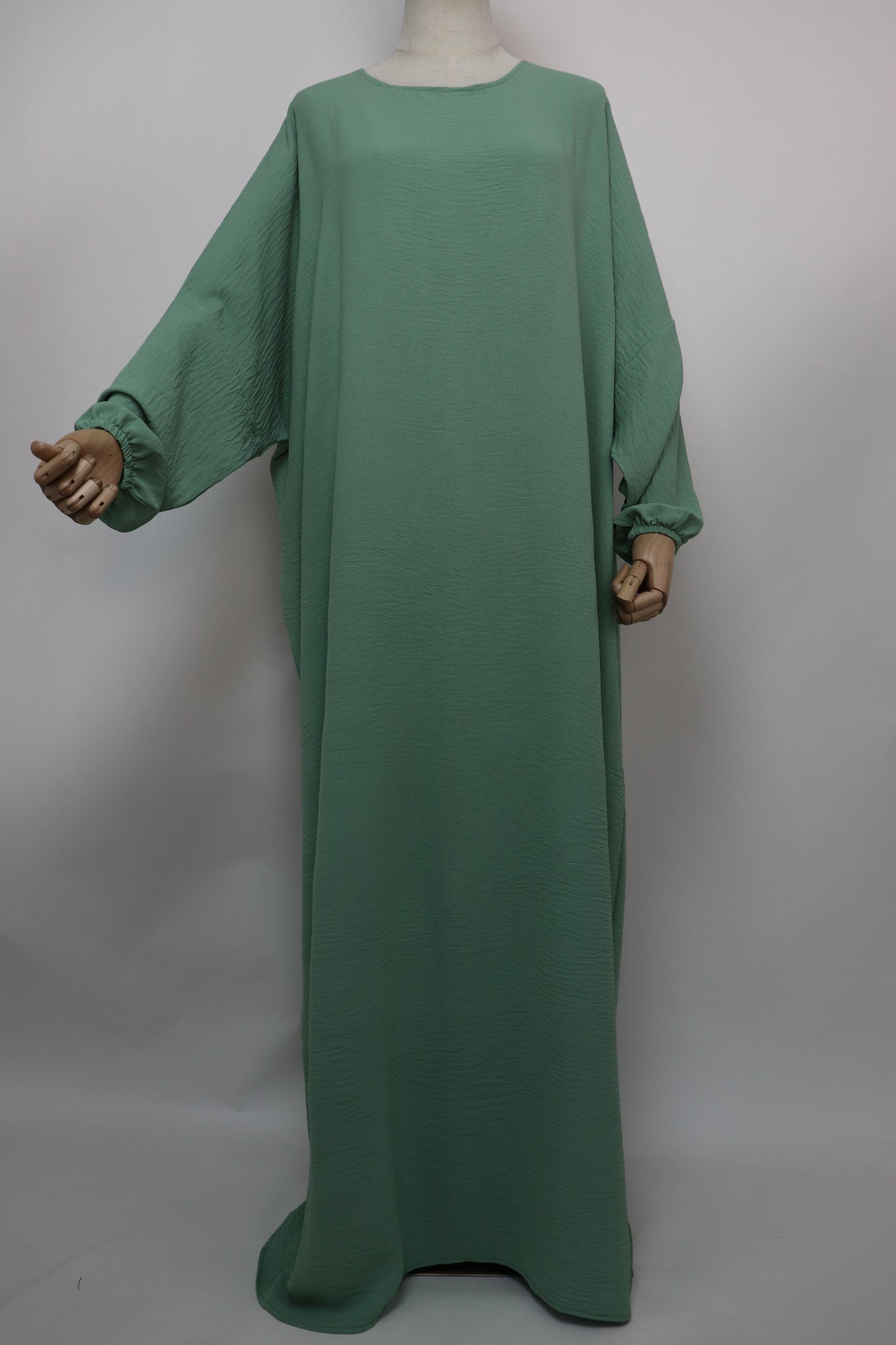 Semi Batwing Abaya and Diamond Khimar Set - Moss