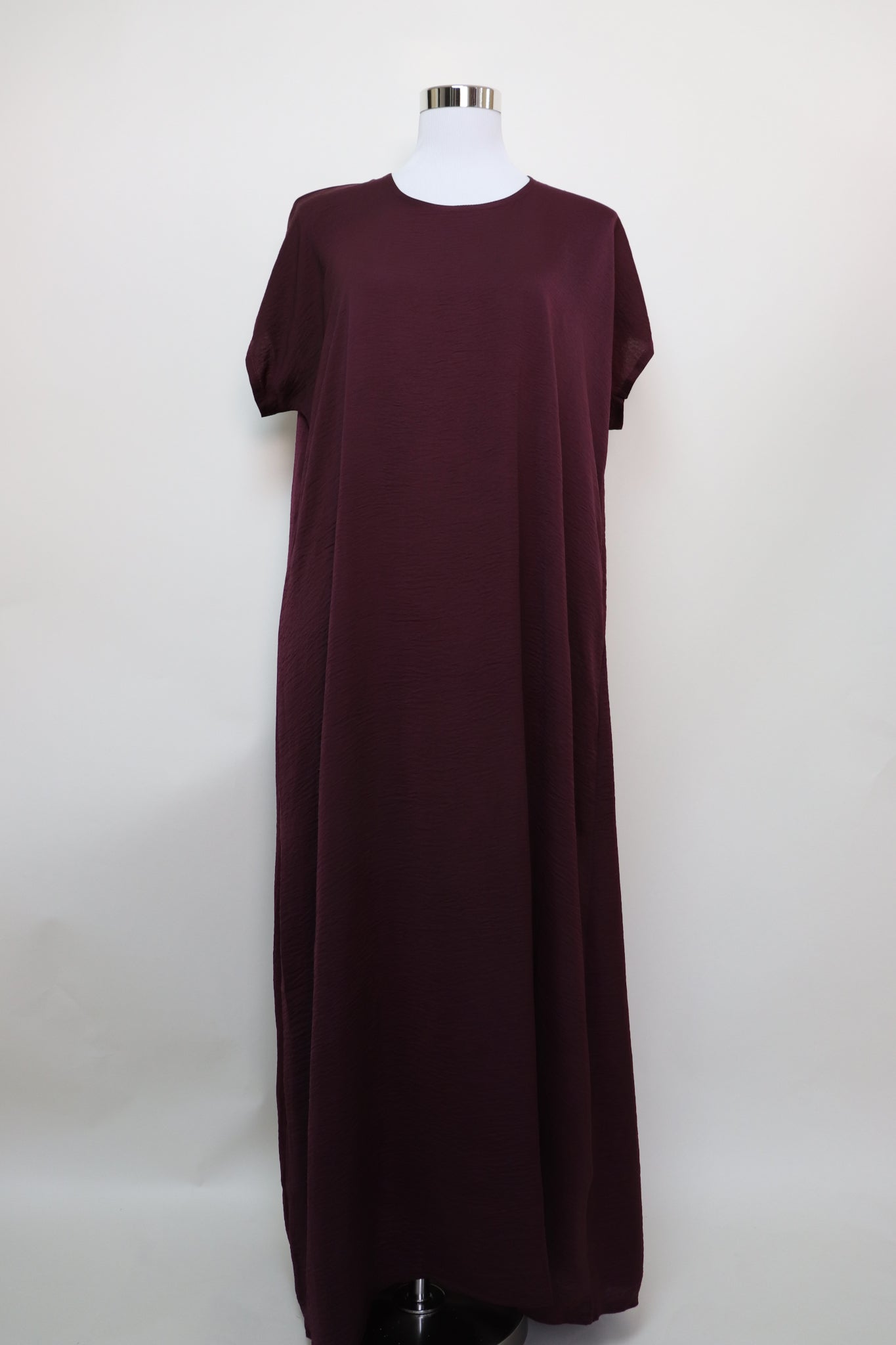 3 Piece Set Lightweight Open Bisht Abaya - Burgundy