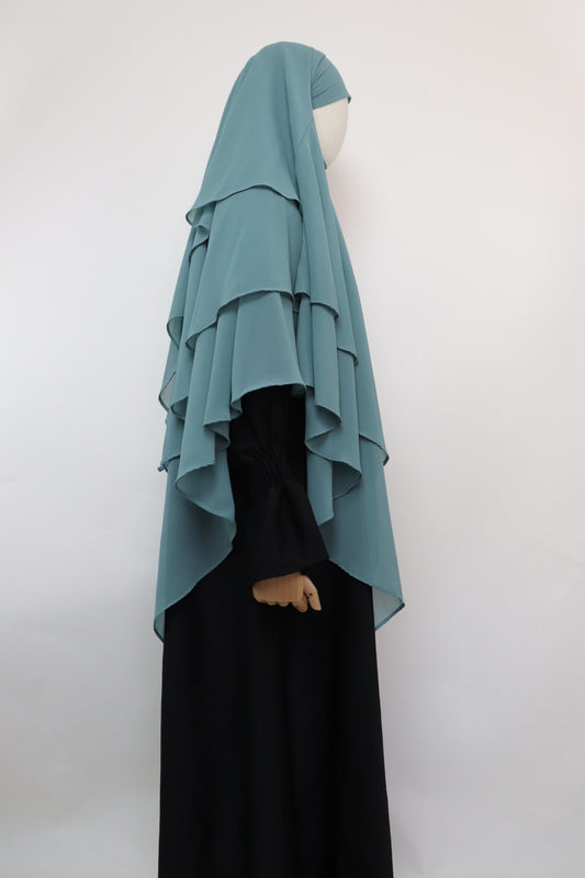 3 Layer Diamond Khimar - Sage