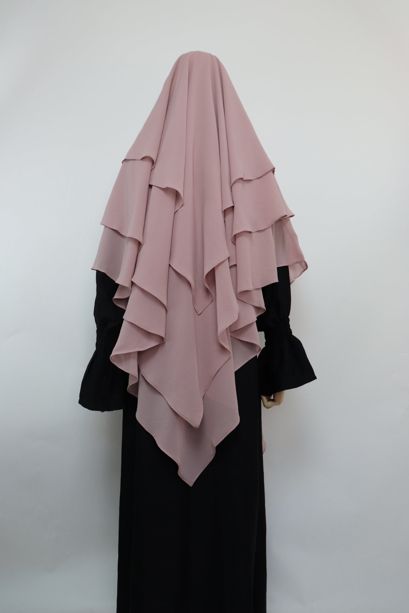 3 Layer Diamond Khimar - Nude Pink