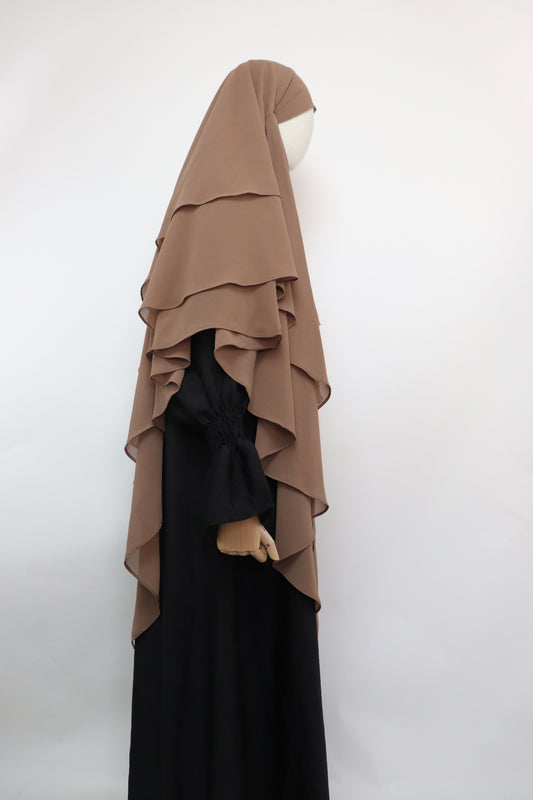 3 Layer Diamond Khimar - Mocha