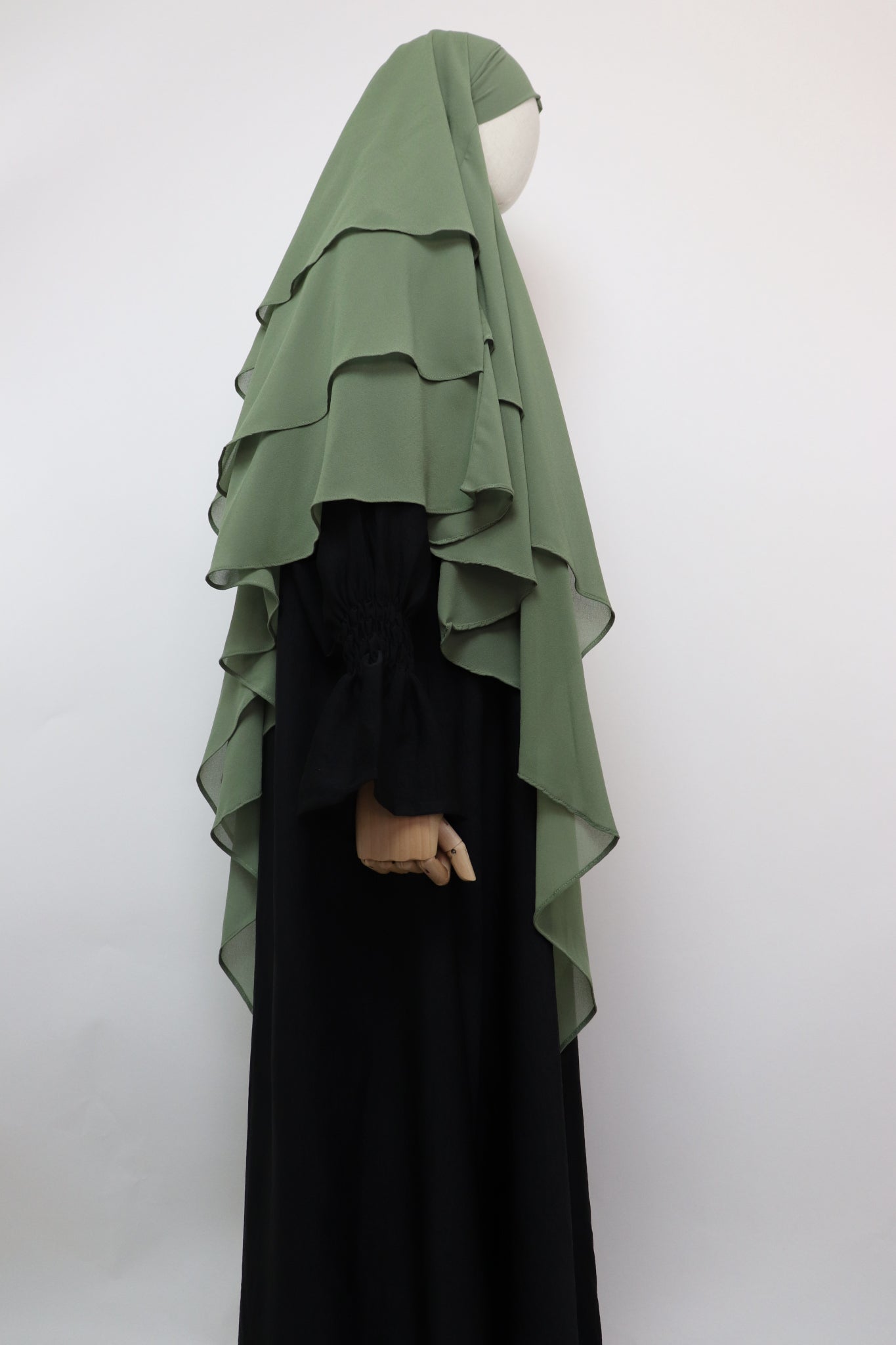 3 Layer Diamond Khimar - Pistachio
