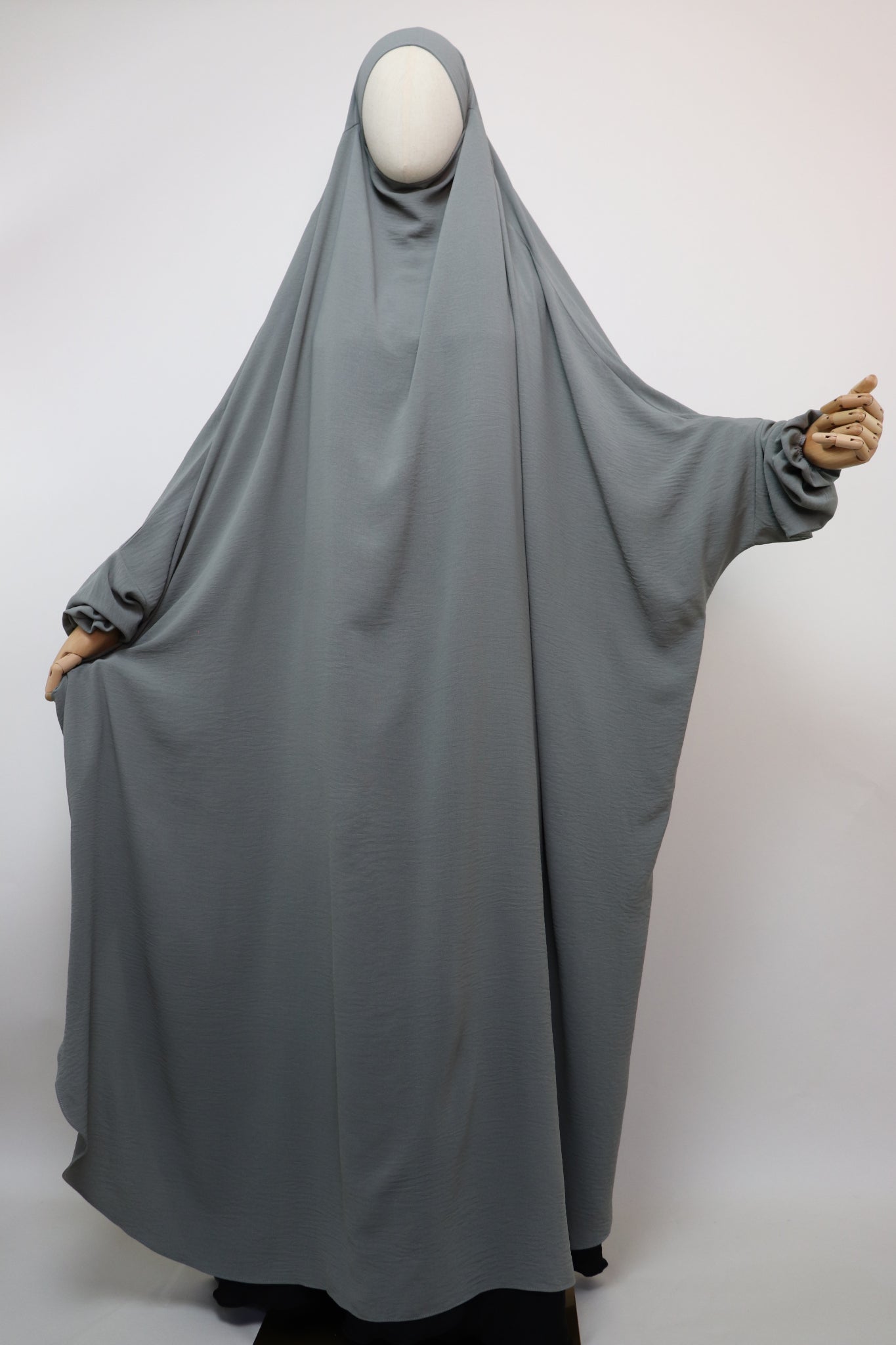 One Piece Full Length Jilbab - Khaki Gray