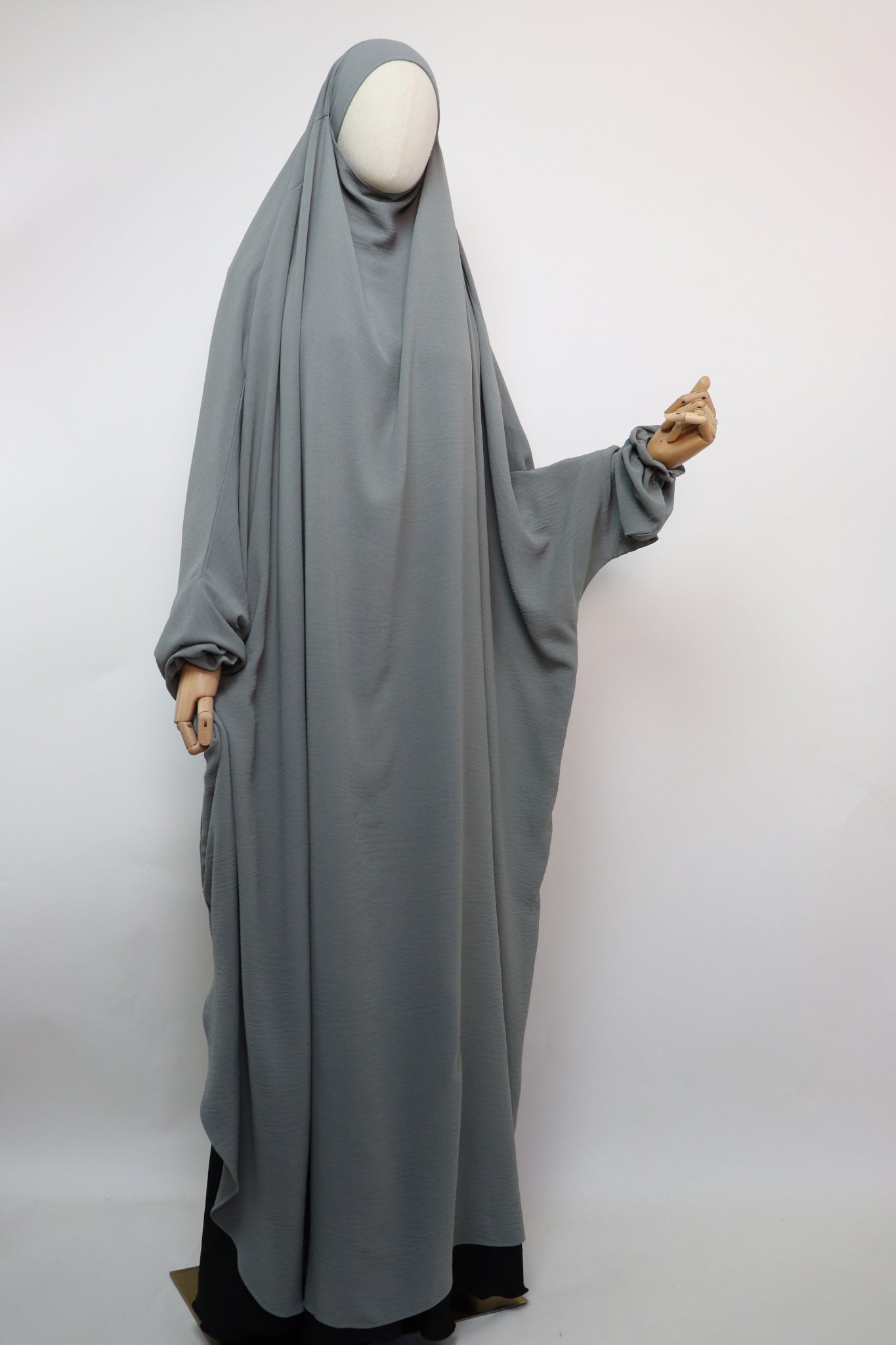 One Piece Full Length Jilbab - Khaki Gray