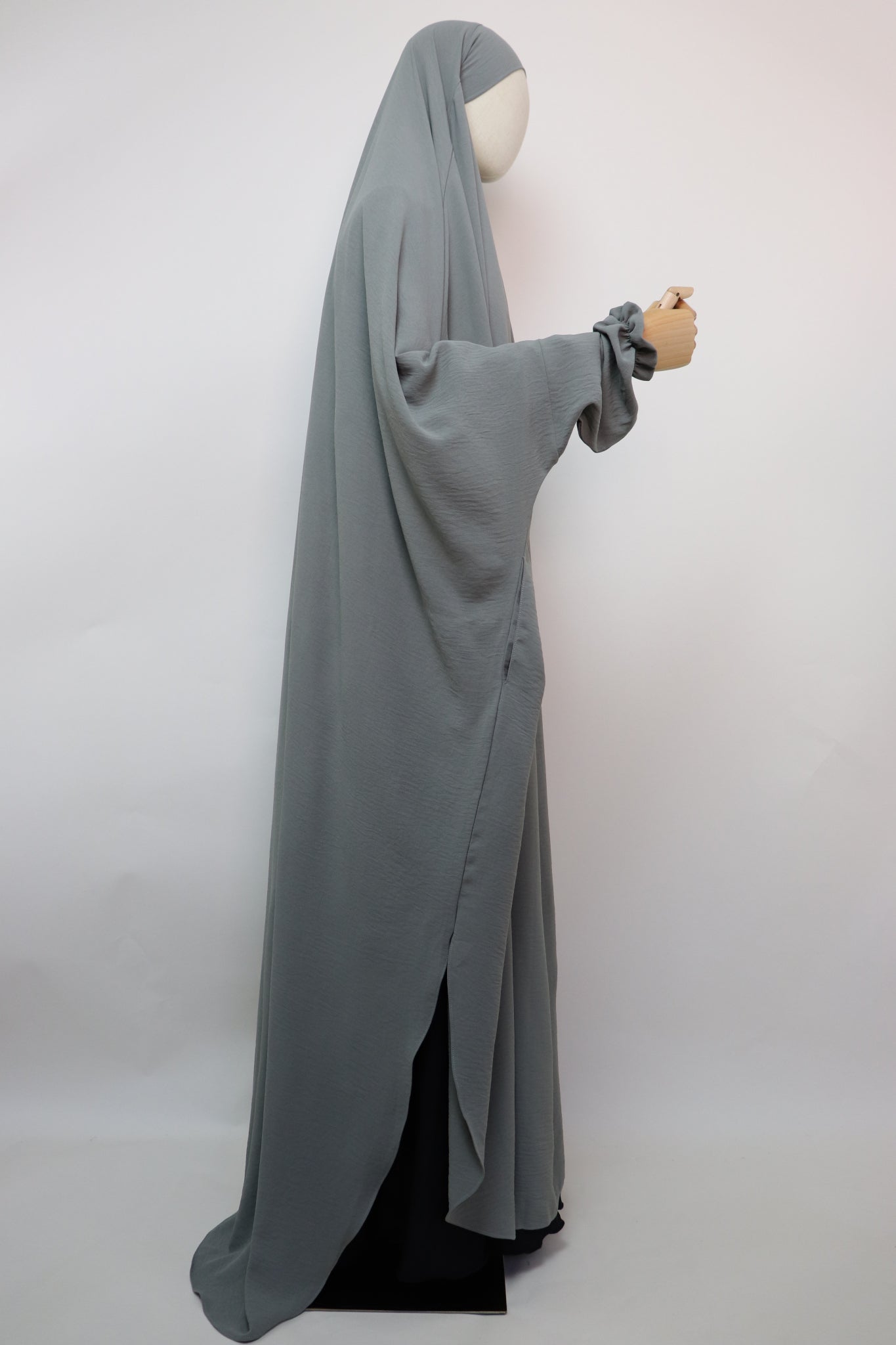 One Piece Full Length Jilbab - Khaki Gray