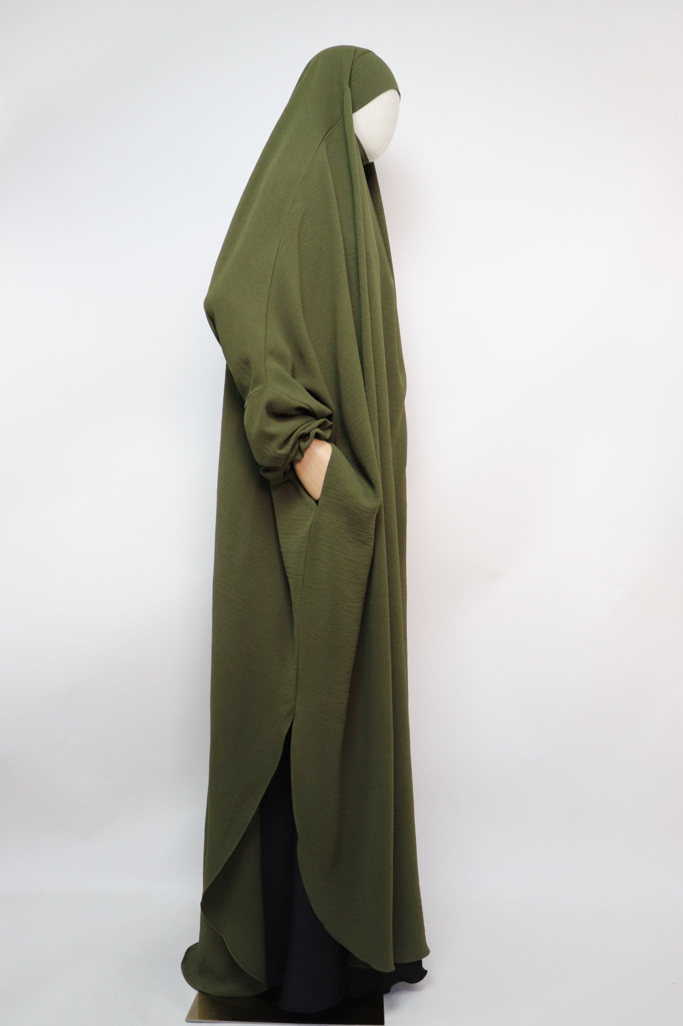 One Piece Full Length Jilbab - Olive
