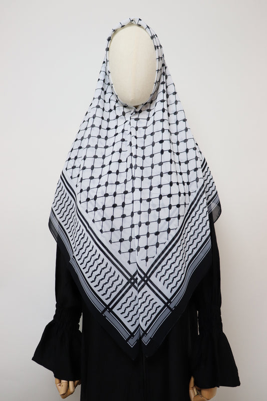 Square Kiffeyeh Chiffon Hijab - Black