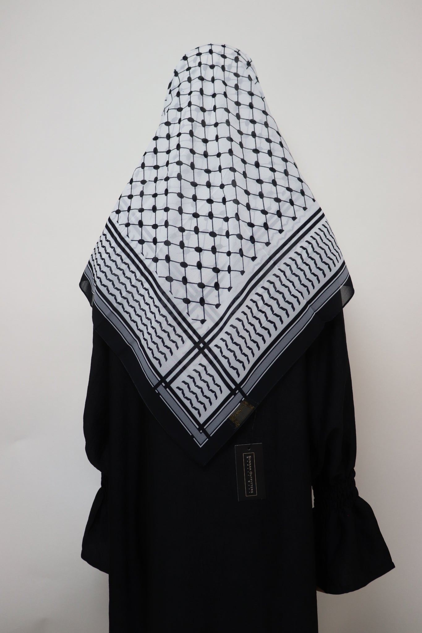 Square Kiffeyeh Chiffon Hijab - Black
