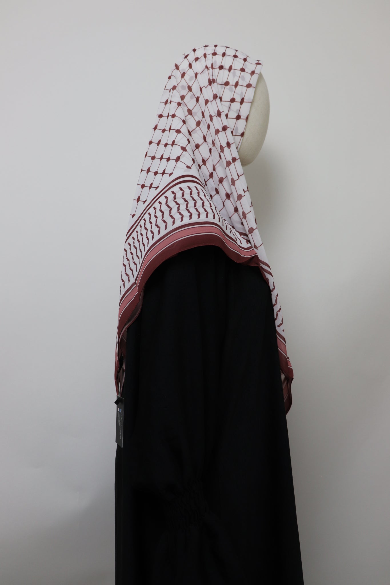 Square Kiffeyeh Chiffon Hijab - Maroon