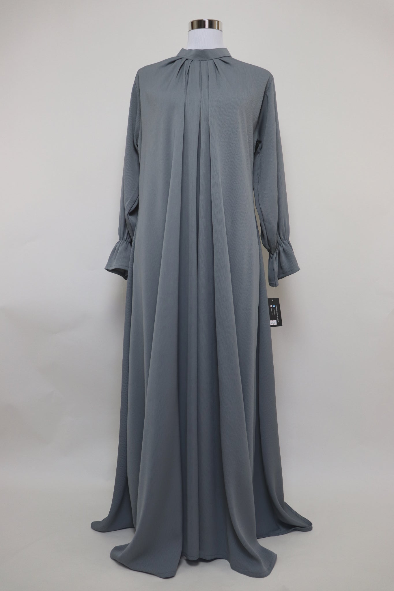 Closed Semi Flare Crinkle Abaya - Smoked Gray