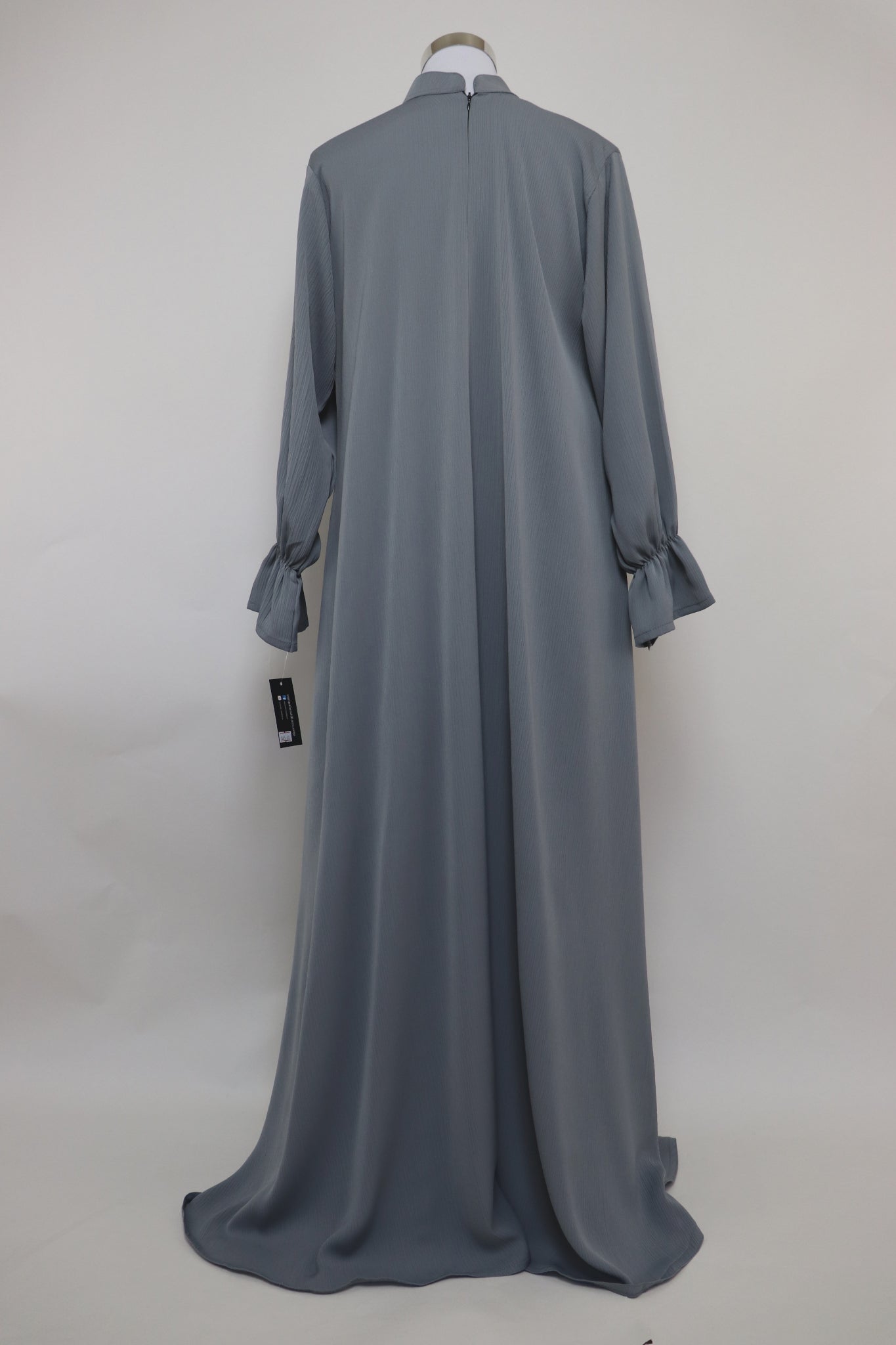 Closed Semi Flare Crinkle Abaya - Smoked Gray