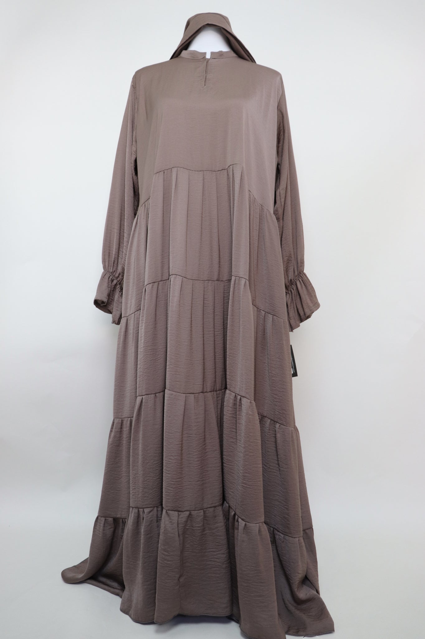 4 Tiered Flare Umbrella Abaya - Umber