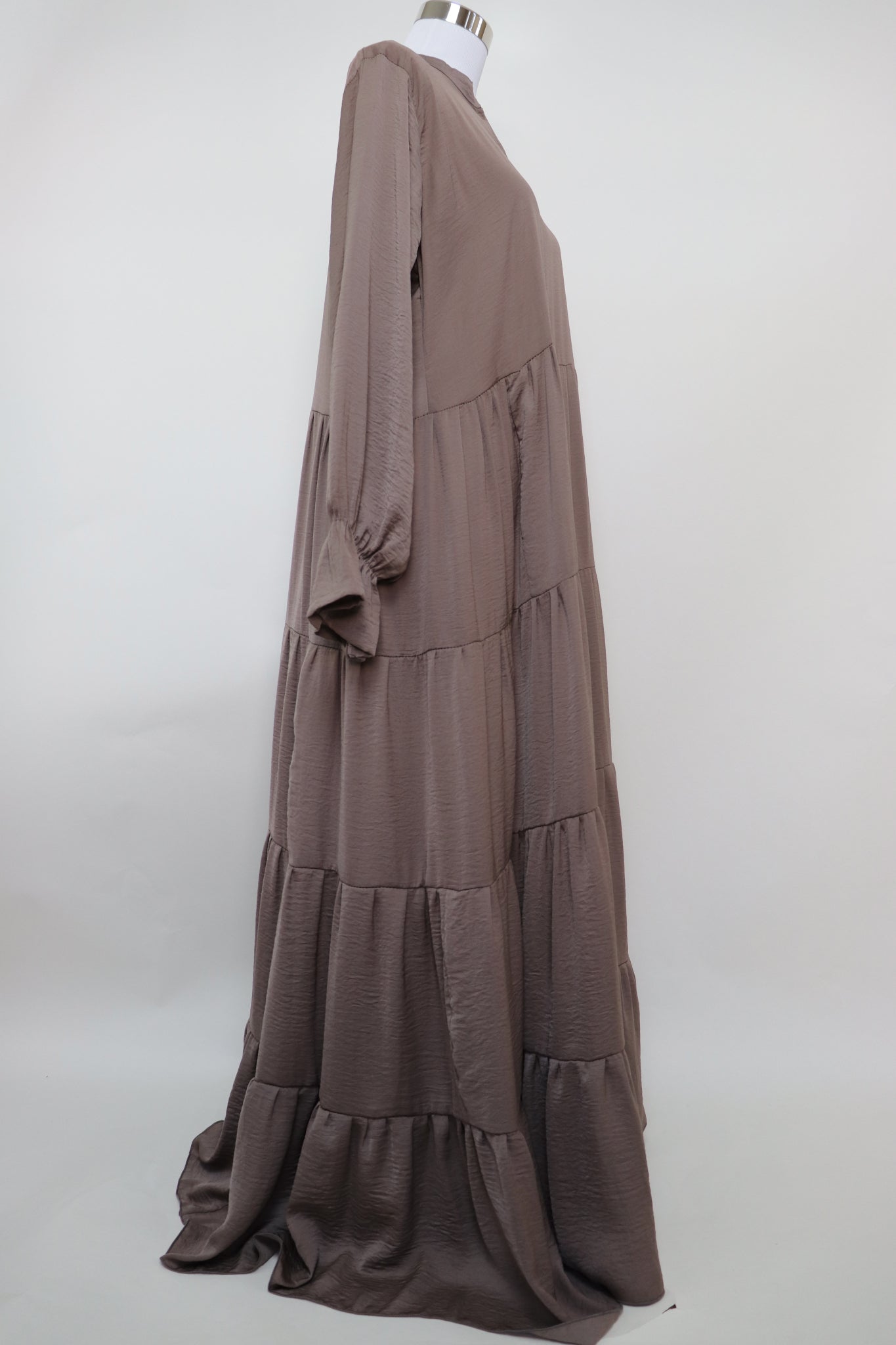 4 Tiered Flare Umbrella Abaya - Umber