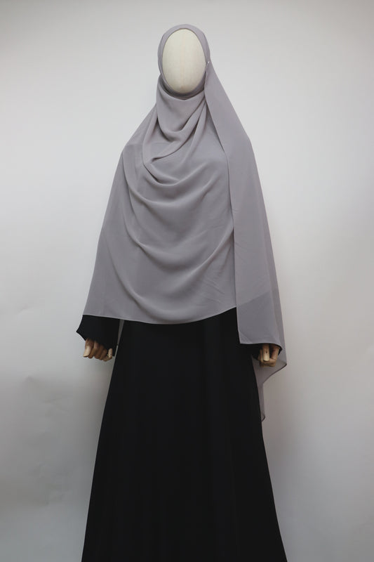 XL Premium Chiffon Hijab - Light Gray