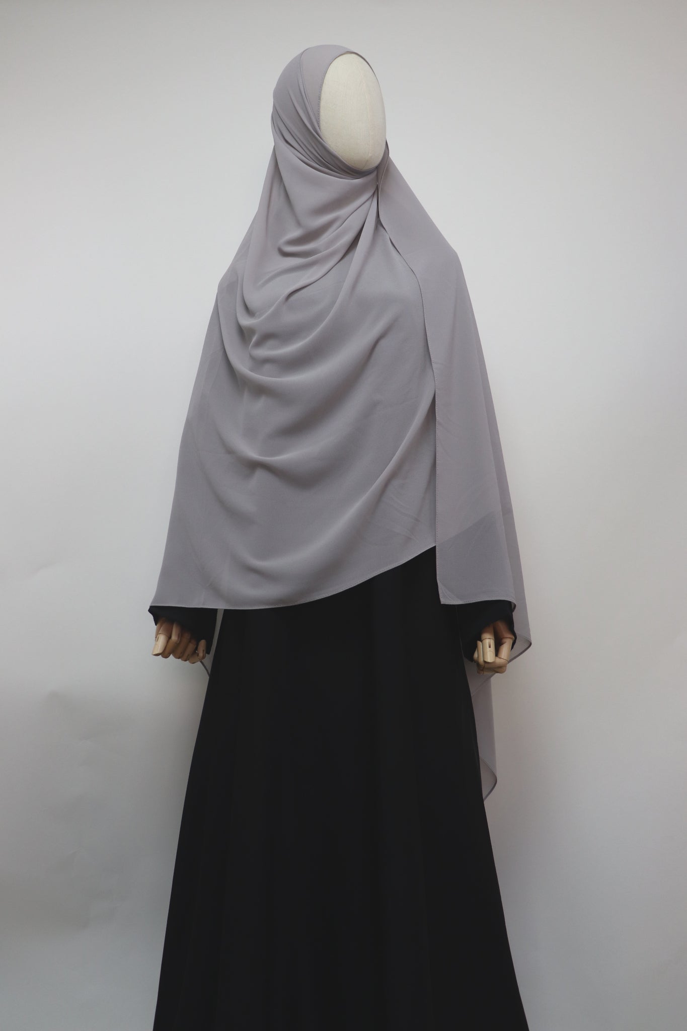 XL Premium Chiffon Hijab - Light Gray