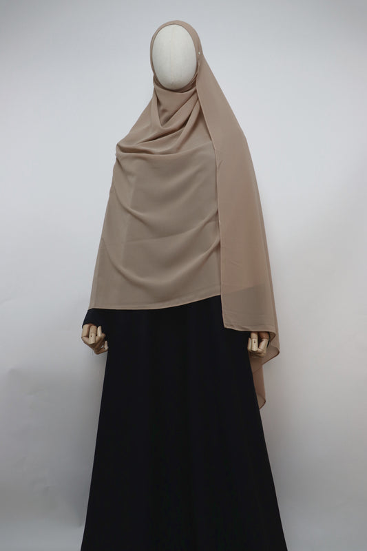 XL Premium Chiffon Hijab - Almond