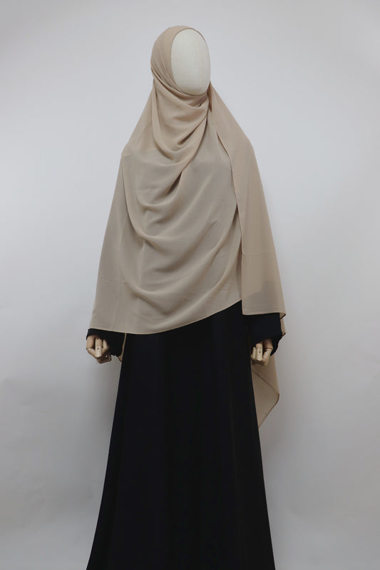 XL Premium Chiffon Hijab - Buff
