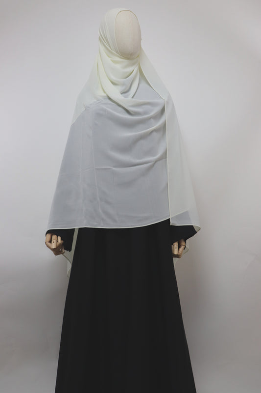 XL Premium Chiffon Hijab - Cream