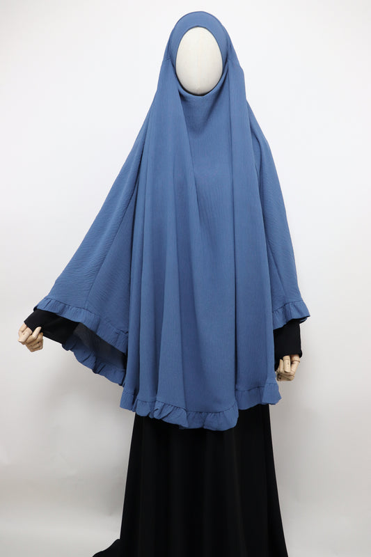 Raffle Crinkle Khimar - Dusty Blue