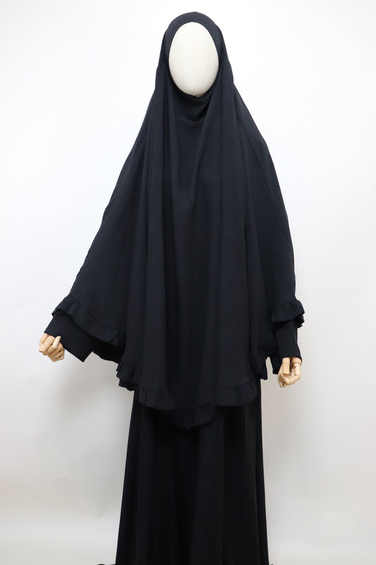 Raffle Crinkle Khimar - Black