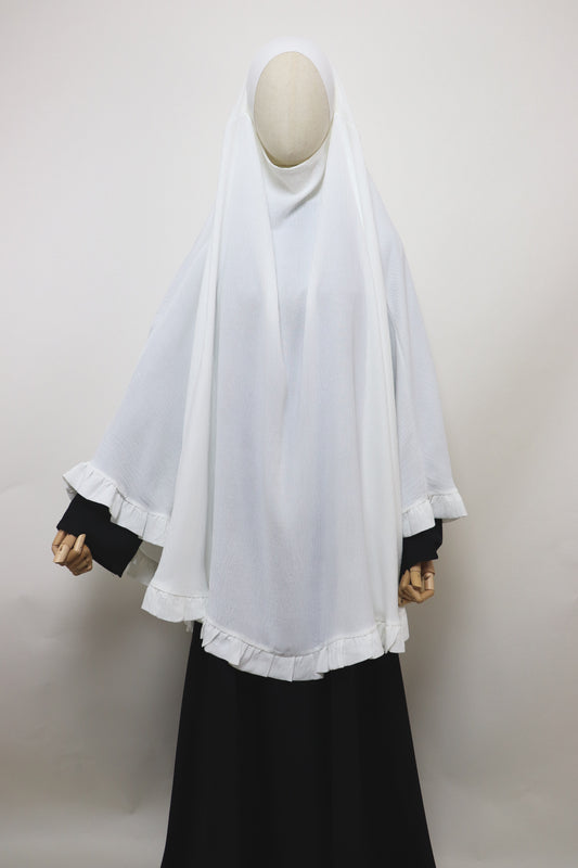 Raffle Crinkle Khimar - Pearl White
